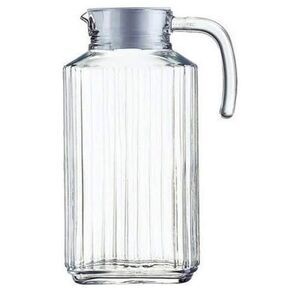 Glass Ware Ribbed Pitcher With Lid And Handle, Up To 60oz.Each-For Milk, IcedTea
